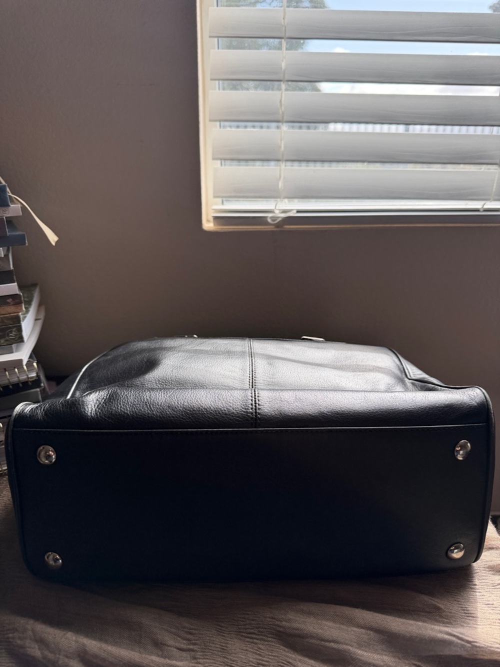 Coach Black Leather Top-handle Tote - Picture 2 of 6